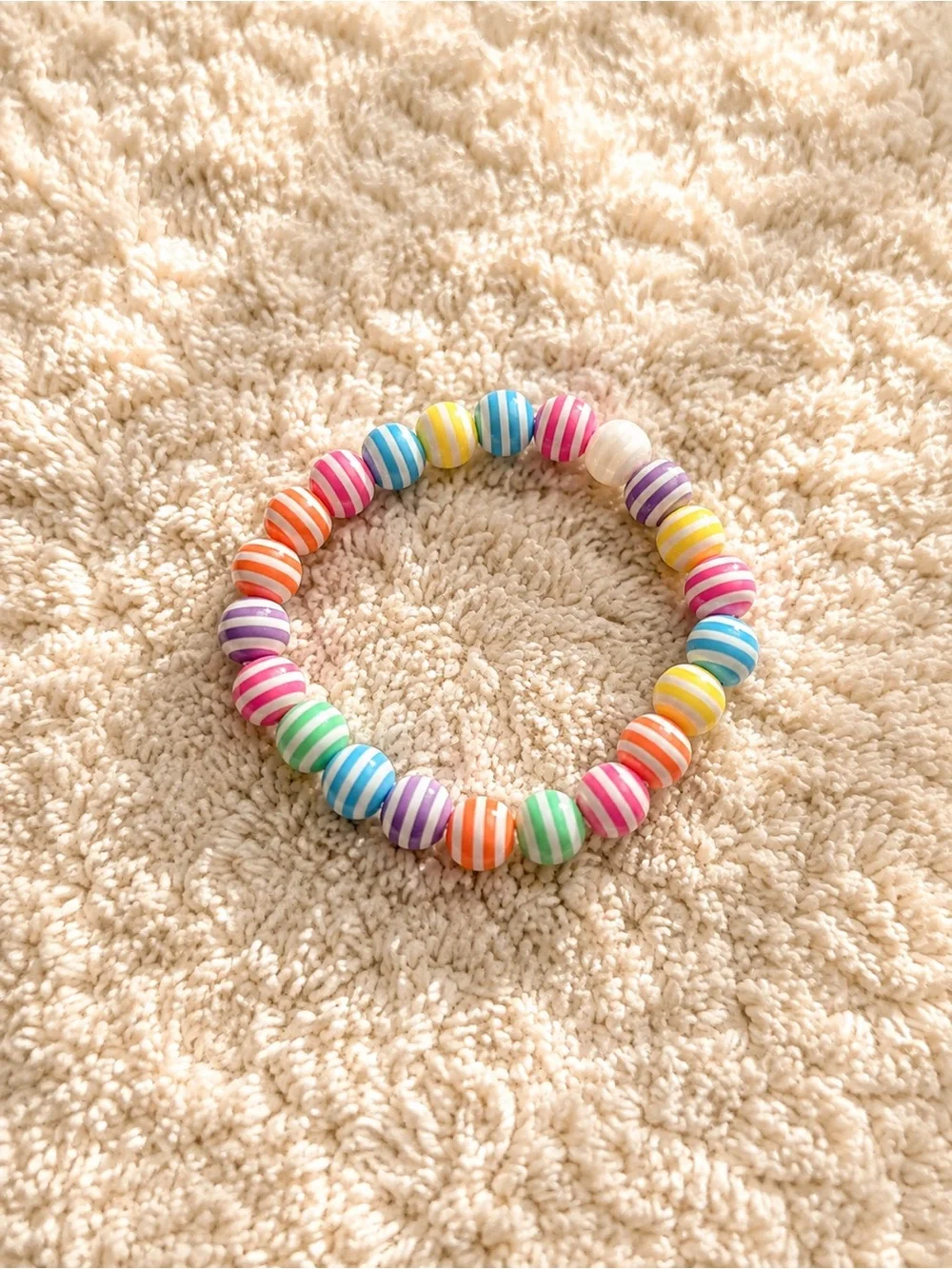 Colorful Striped Bead Bracelet for Kids - Multicolor